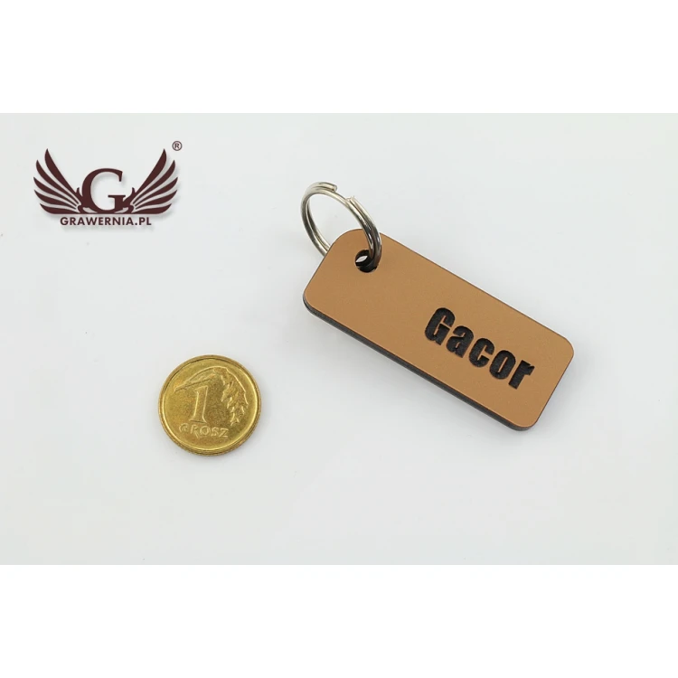 Brelok dla psa - GOLDMAT - laminat dwustronnie grawerowany - BDZ001