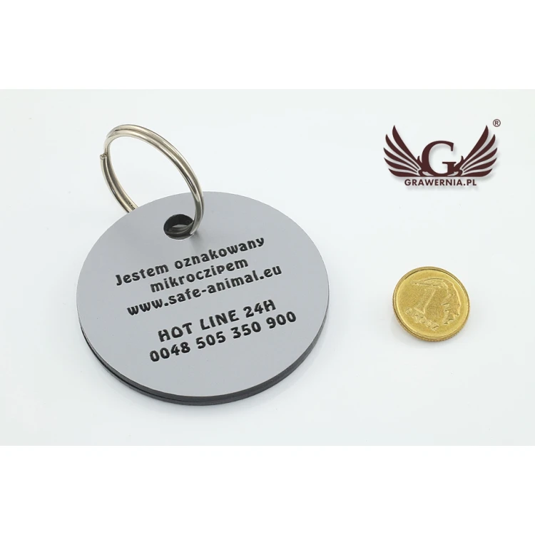 Brelok dla psa - SILVERMAT - laminat dwustronnie grawerowany - BDZ008