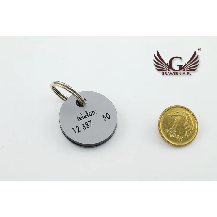 Brelok dla psa - SILVERMAT - laminat dwustronnie grawerowany - BDZ008