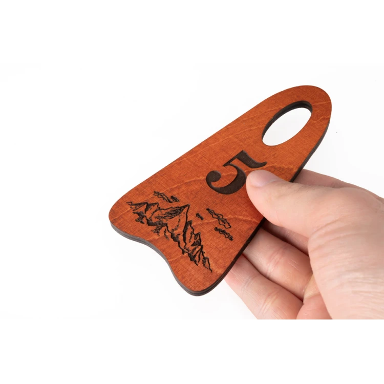 Brelok drewniany Bigbrel 1 - kolor oranż wym. 60x120mm - BD044