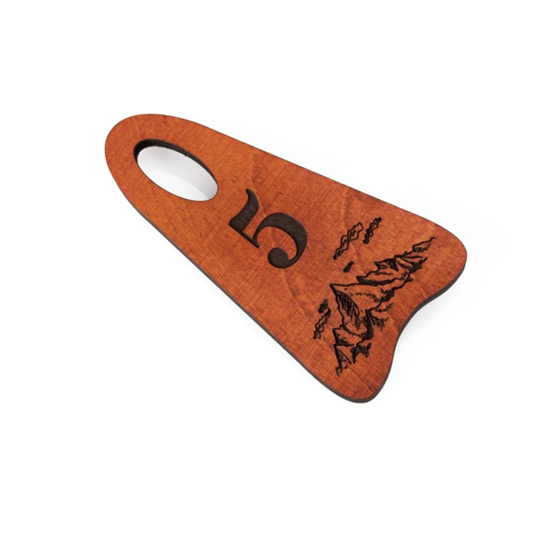 Brelok drewniany Bigbrel 1 - kolor oranż wym. 60x120mm - BD044