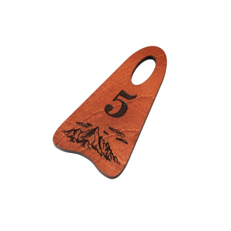 Brelok drewniany Bigbrel 1 - kolor oranż wym. 60x120mm - BD044
