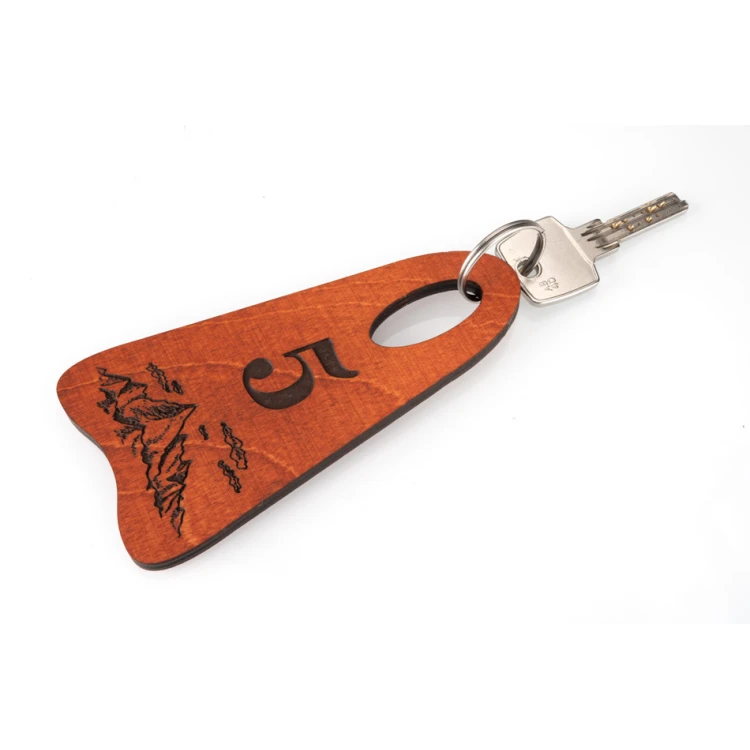 Brelok drewniany Bigbrel 1 - kolor oranż wym. 60x120mm - BD044