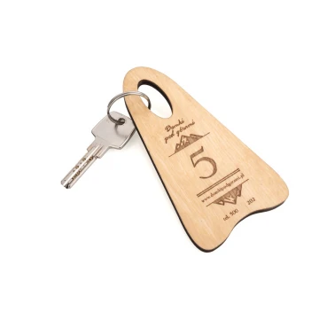 Brelok drewniany Bigbrel 2 - kolor naturalny - wym. 60x120mm - BD077