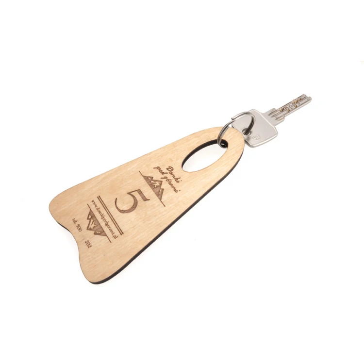 Brelok drewniany Bigbrel 2 - kolor naturalny - wym. 60x120mm - BD077