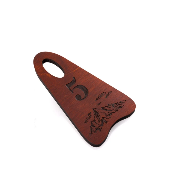 Brelok drewniany Bigbrel 4 - kolor jasny orzech - wym. 60x120mm - BD075