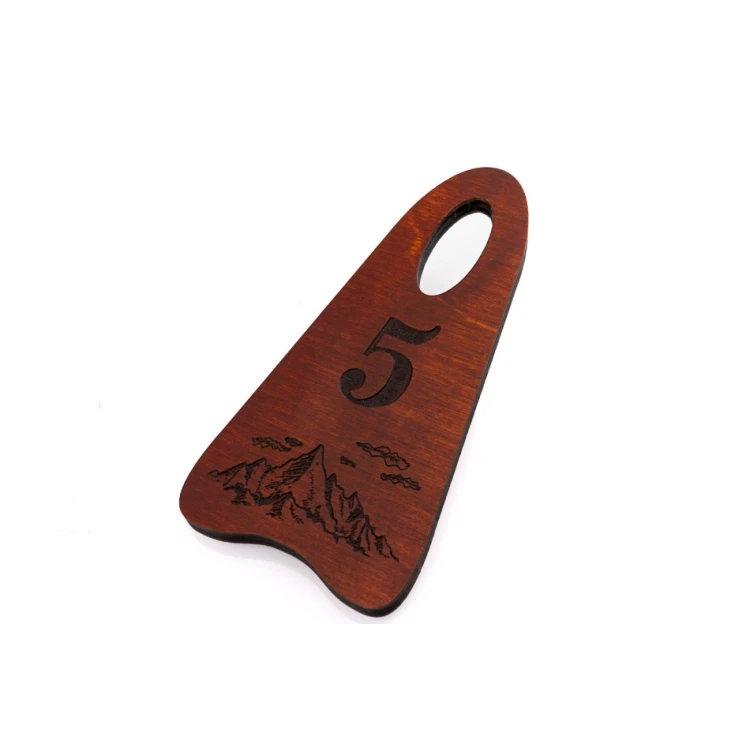 Brelok drewniany Bigbrel 4 - kolor jasny orzech - wym. 60x120mm - BD075