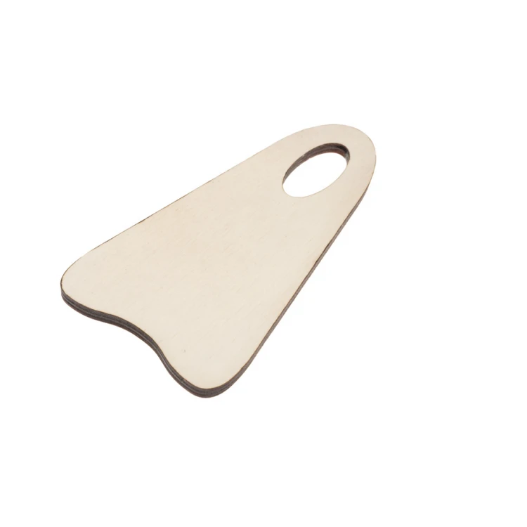 Brelok drewniany Bigbrel 6 - kolor biały - wym. 60x120mm - BD055