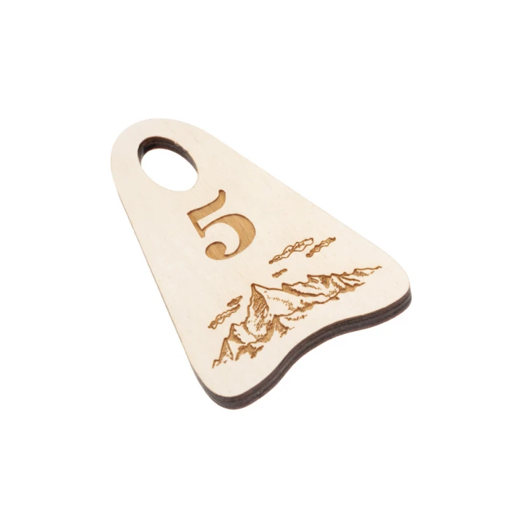 Brelok drewniany Bigbrel 6 - kolor biały - wym. 60x120mm - BD055