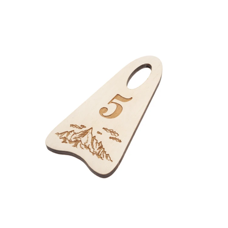 Brelok drewniany Bigbrel 6 - kolor biały - wym. 60x120mm - BD055