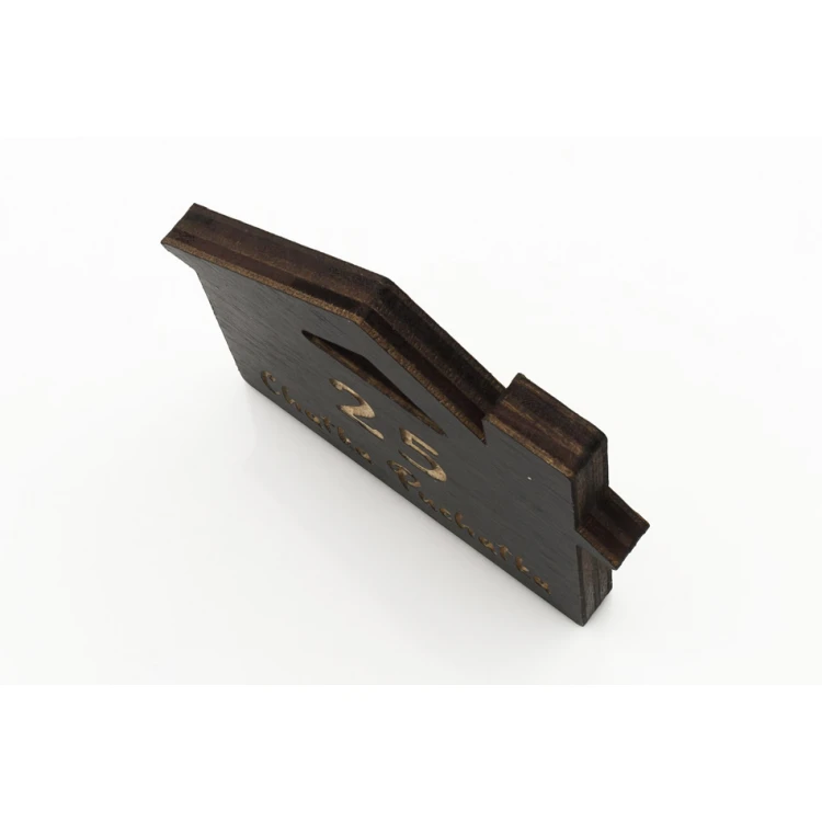 Brelok drewniany Domek z Kominem 5 - kolor wenge wym. 55x43mm - BD028