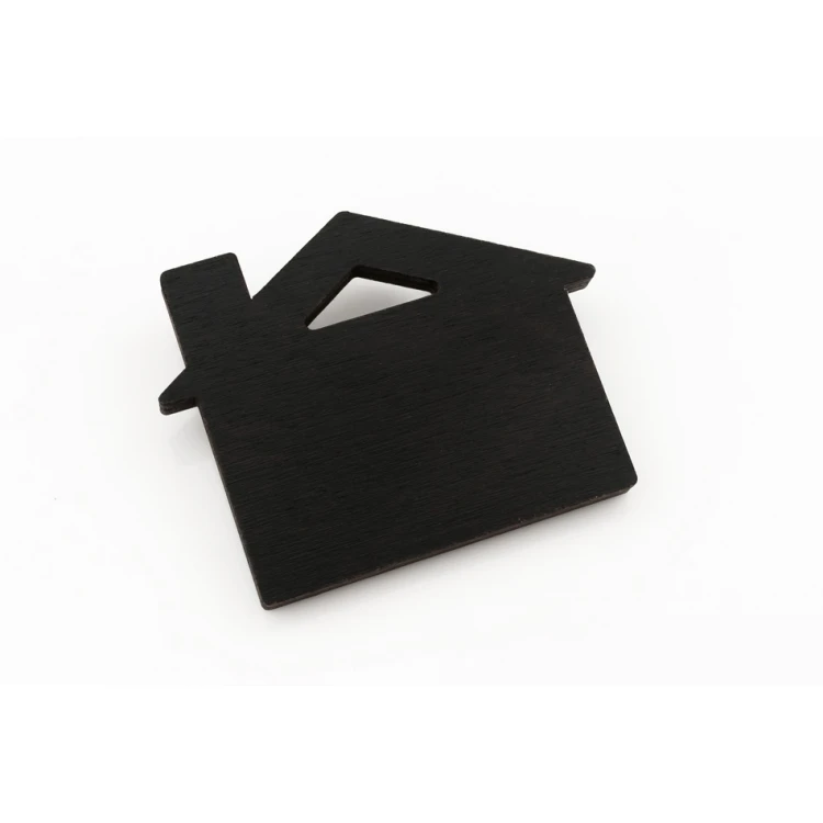 Brelok drewniany Domek z Kominem 5 - kolor wenge wym. 55x43mm - BD028