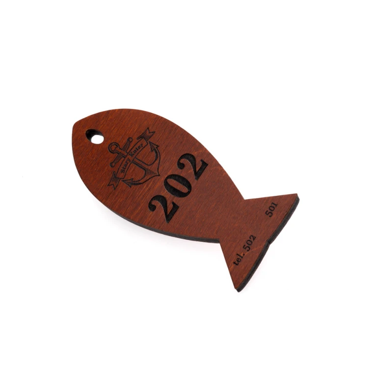 Brelok drewniany Fish 4 - kolor jasny orzech - wym. 110x48mm - BD067