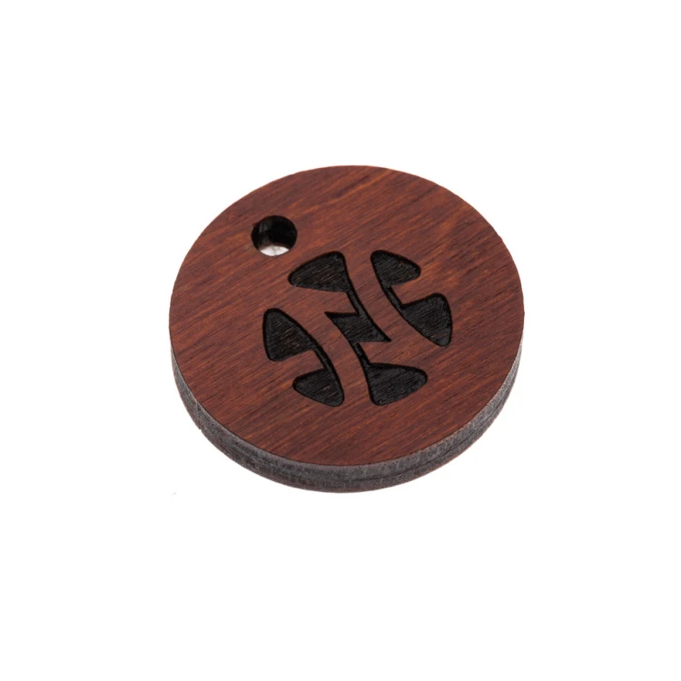 Brelok drewniany Gregor 4 - kolor jasny orzech - wym. 40x40mm - BD068