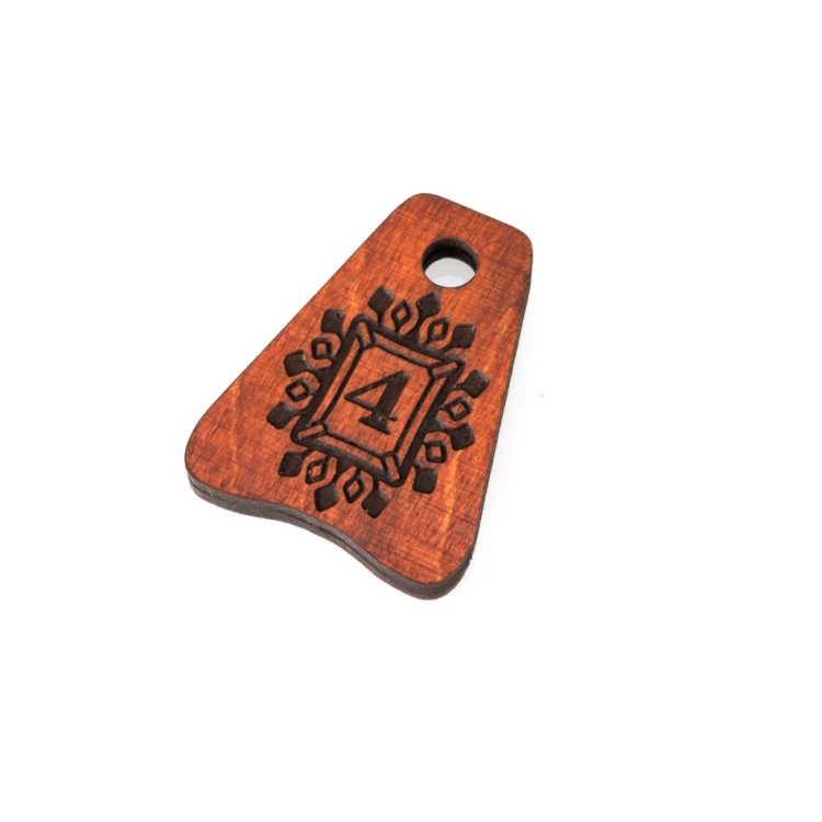 Brelok drewniany - Jaś 1 kolor oranż wym. 50x38mm - BD042