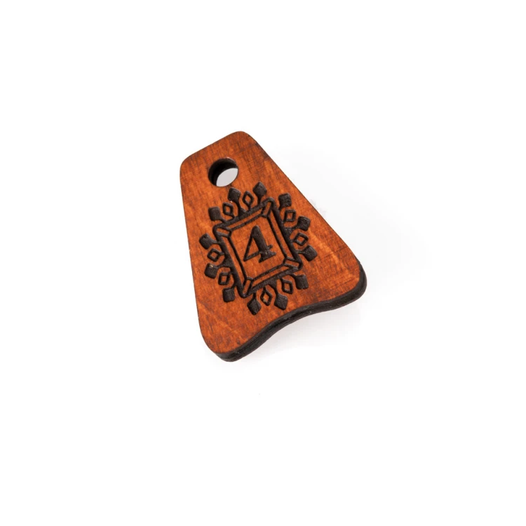Brelok drewniany - Jaś 1 kolor oranż wym. 50x38mm - BD042