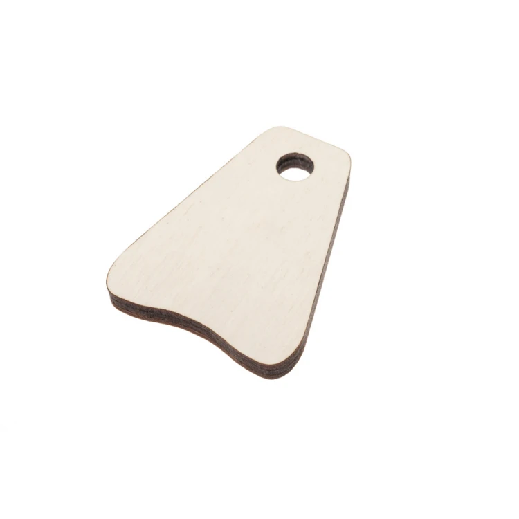 Brelok drewniany Jaś 6 - kolor biały - wym. 50x38mm - BD065