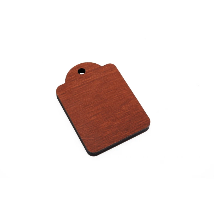 Brelok drewniany Mini retro 4 - kolor jasny orzech - wym. 65x45mm - BD076