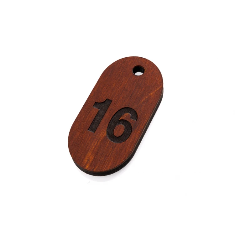 Brelok drewniany Olbrel 4 - kolor jasny orzech - wym. 30x60mm - BD071