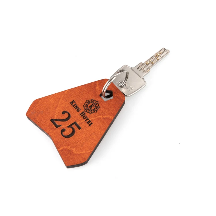 Brelok drewniany - Ollobrel 1 kolor oranż wym. 69x65mm - BD039