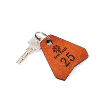 Brelok drewniany - Ollobrel 1 kolor oranż wym. 69x65mm - BD039