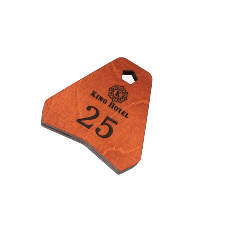 Brelok drewniany - Ollobrel 1 kolor oranż wym. 69x65mm - BD039