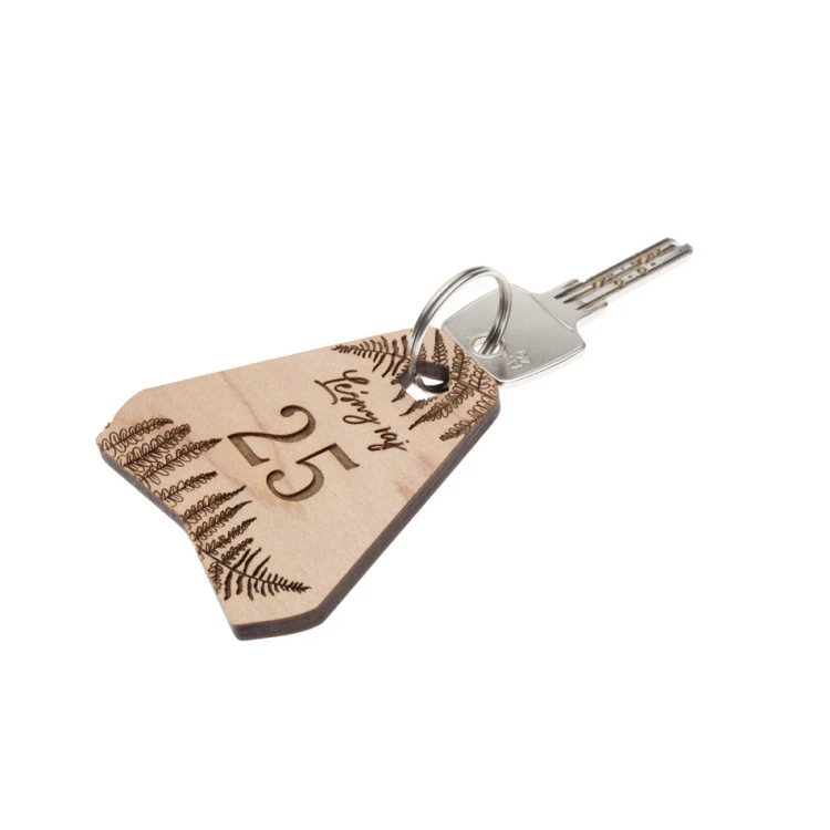Brelok drewniany Ollobrel 10 - lite drewno klon - wym. 69x65mm - BD093