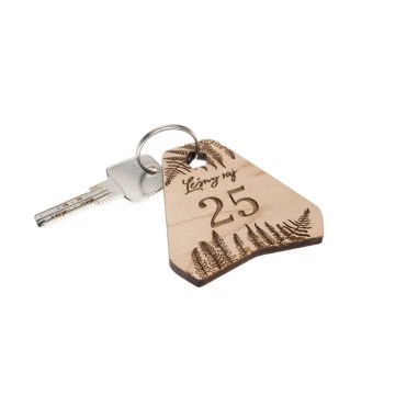 Brelok drewniany Ollobrel 10 - lite drewno klon - wym. 69x65mm - BD093