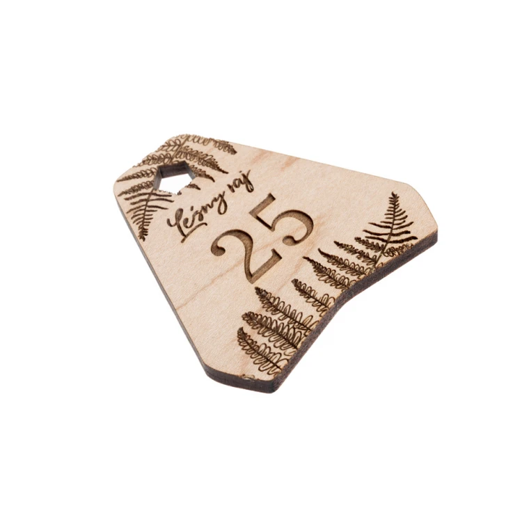 Brelok drewniany Ollobrel 10 - lite drewno klon - wym. 69x65mm - BD093