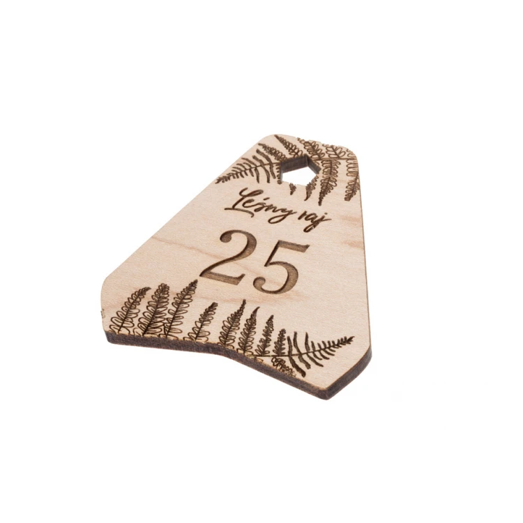 Brelok drewniany Ollobrel 10 - lite drewno klon - wym. 69x65mm - BD093