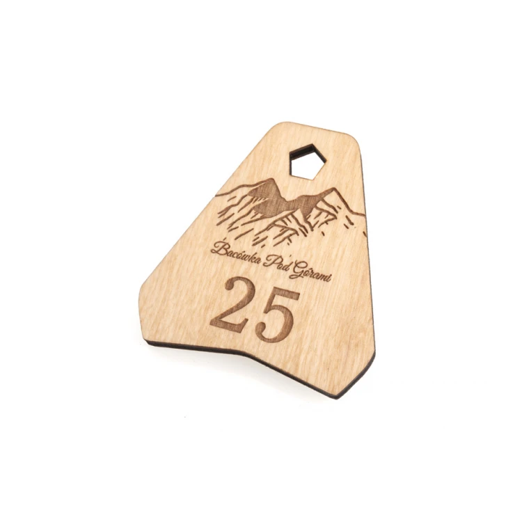 Brelok drewniany Ollobrel 2 - kolor naturalny - wym. 69x65mm - BD083