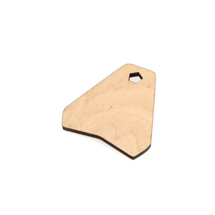 Brelok drewniany Ollobrel 2 - kolor naturalny - wym. 69x65mm - BD083