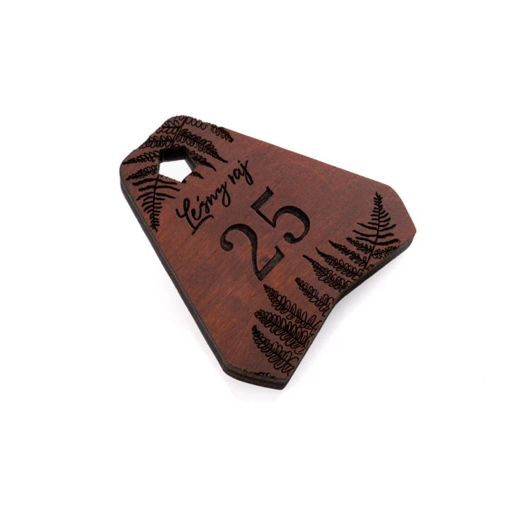 Brelok drewniany Ollobrel 4 - kolor jasny orzech - wym. 69x65mm - BD072