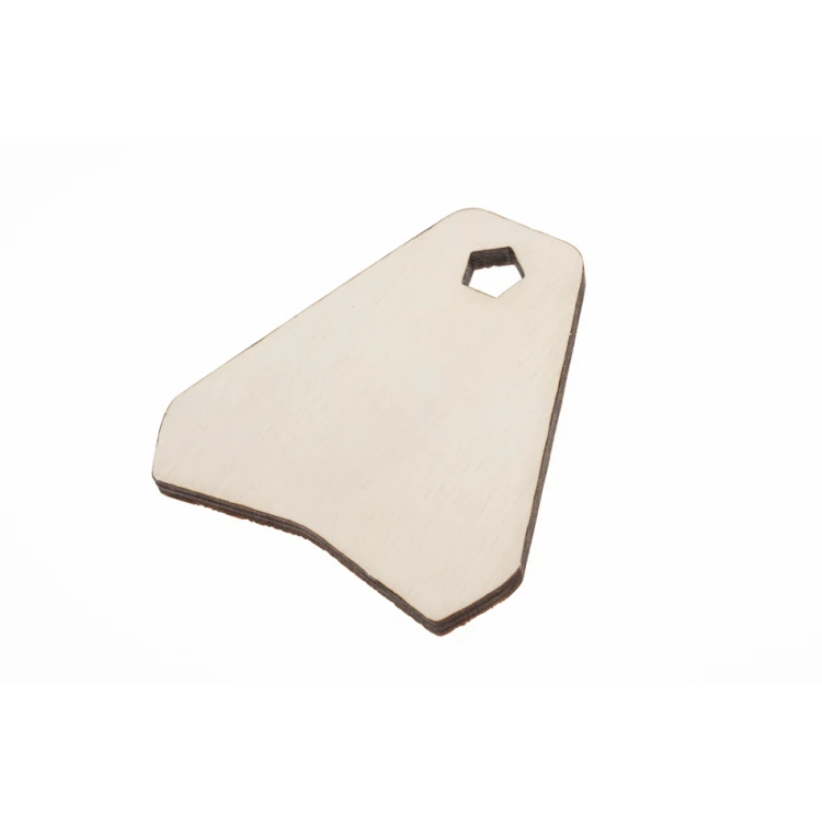 Brelok drewniany Ollobrel 6 - kolor biały - wym. 69x65mm - BD063