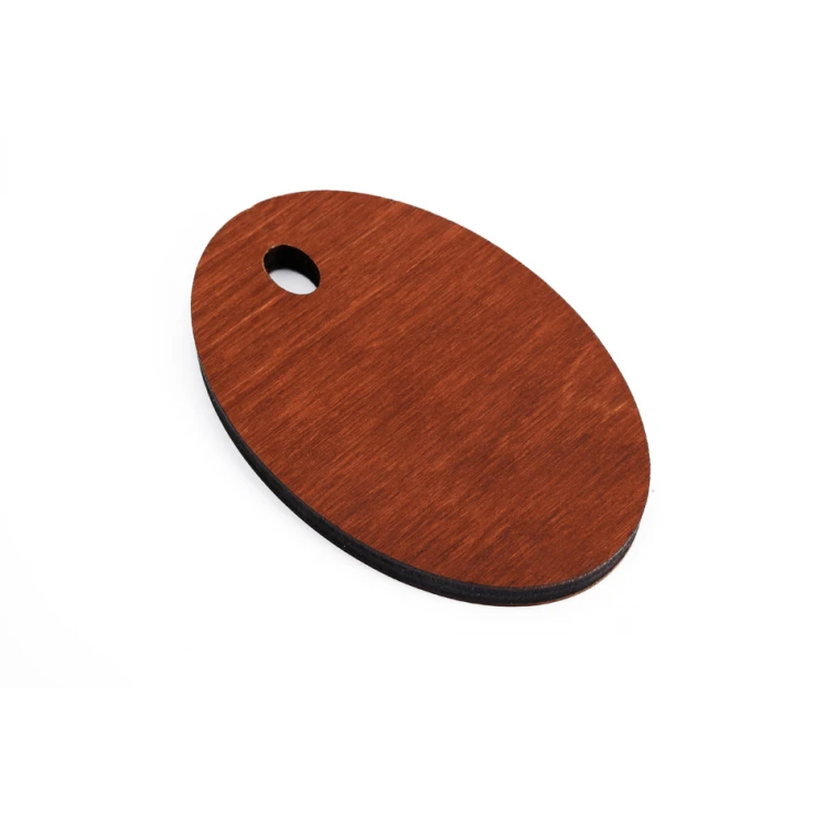 Brelok drewniany Owal 4 - kolor jasny orzech wym. 80x50mm - BD075