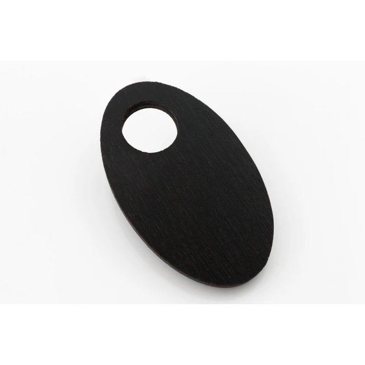 Brelok drewniany Owal mini 5 - kolor wenge wym. 30x50mm - BD034