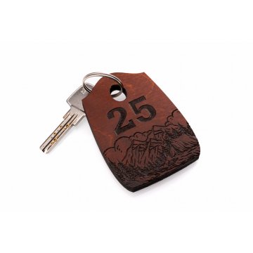 Brelok drewniany Pirat 4 - kolor jasny orzech wym. 80x55mm - BD089