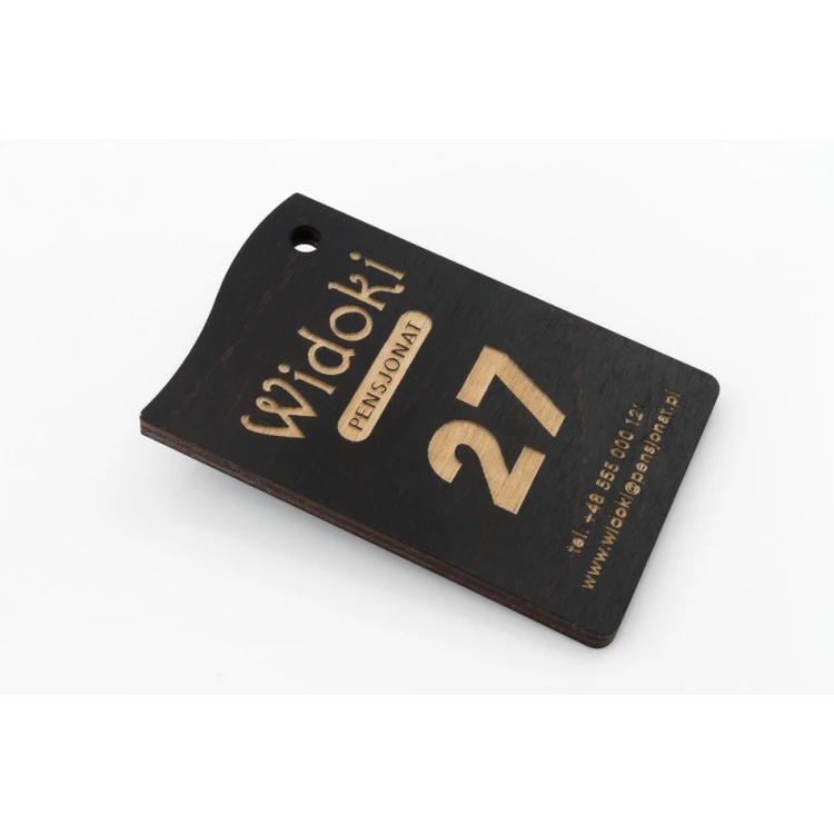 Brelok drewniany Simona 5 - kolor Wenge wym. 50x80mm - BD033