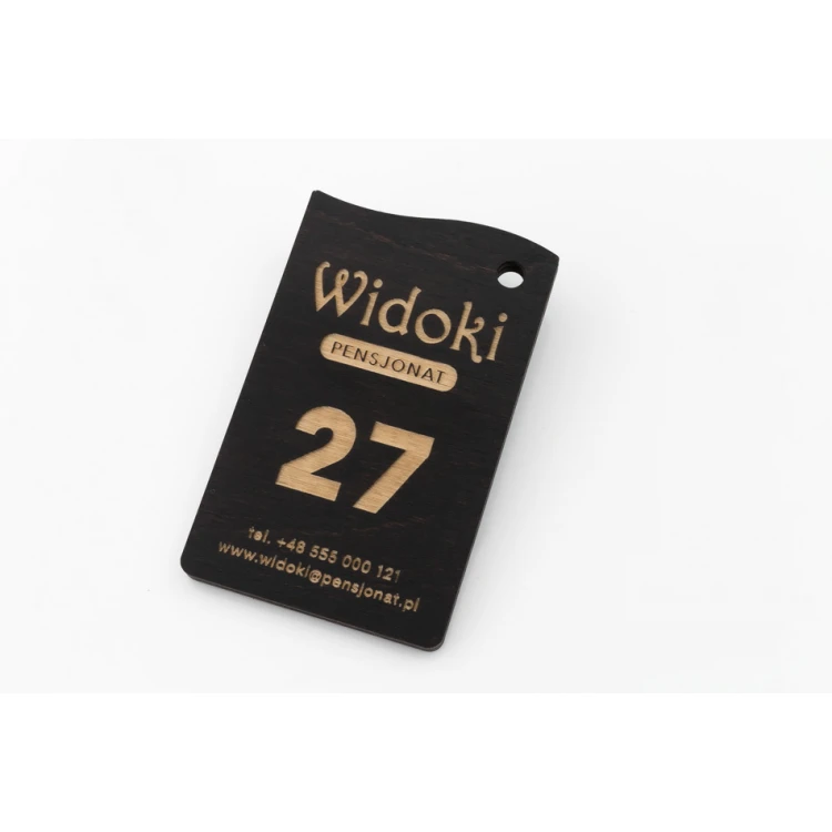 Brelok drewniany Simona 5 - kolor Wenge wym. 50x80mm - BD033