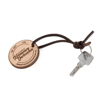 Brelok drewniany Trento Premium - lite drewno klon - wym. 60x60mm - BD096