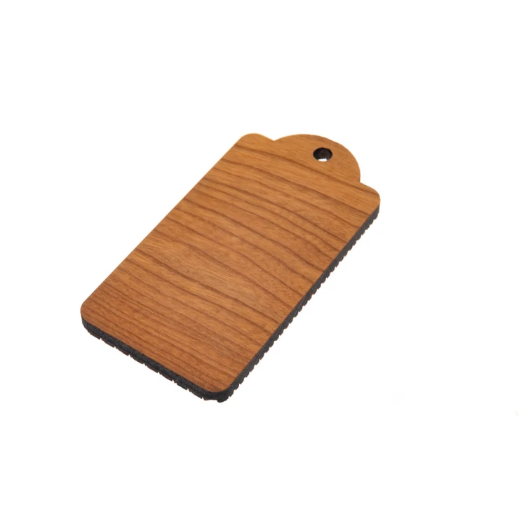 Brelok drewniany Vintage 9 - lite drewno wiśnia - wym. 90x45mm - BD092