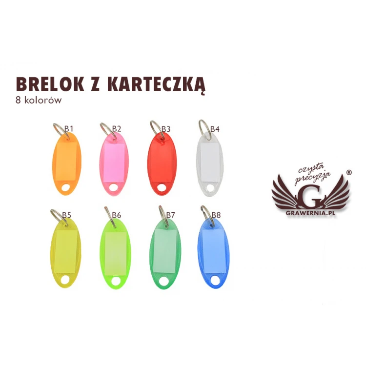 BRELOK DWUSTRONNY OWALNY Z KARTECZKĄ - 65x30mm