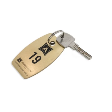 Brelok hotelowy - Alfie Gold wym. 75x45mm - BMZ008