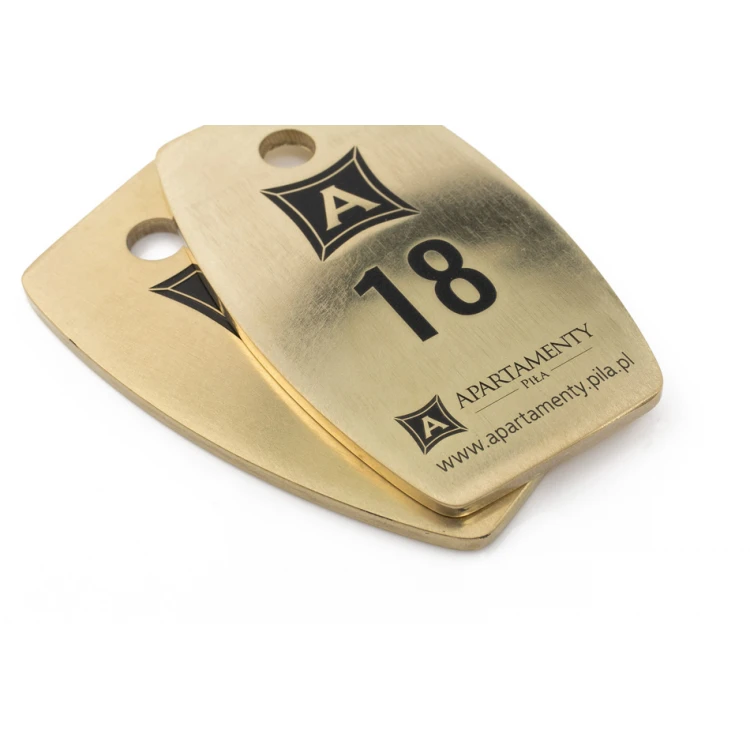 Brelok hotelowy - Alfie Gold wym. 75x45mm - BMZ008