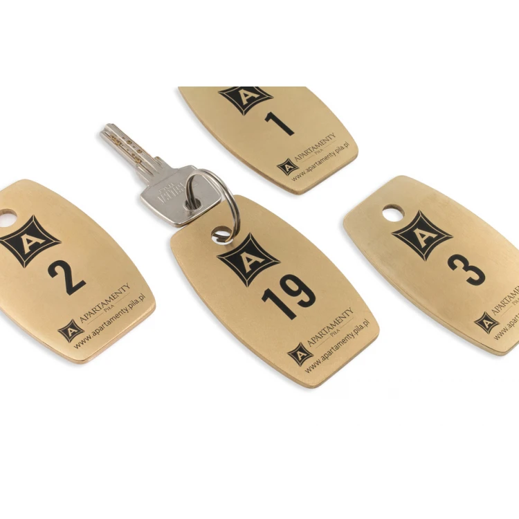 Brelok hotelowy - Alfie Gold wym. 75x45mm - BMZ008
