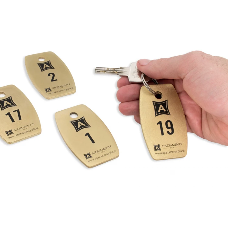 Brelok hotelowy - Alfie Gold wym. 75x45mm - BMZ008