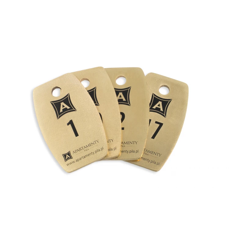 Brelok hotelowy - Alfie Gold wym. 75x45mm - BMZ008
