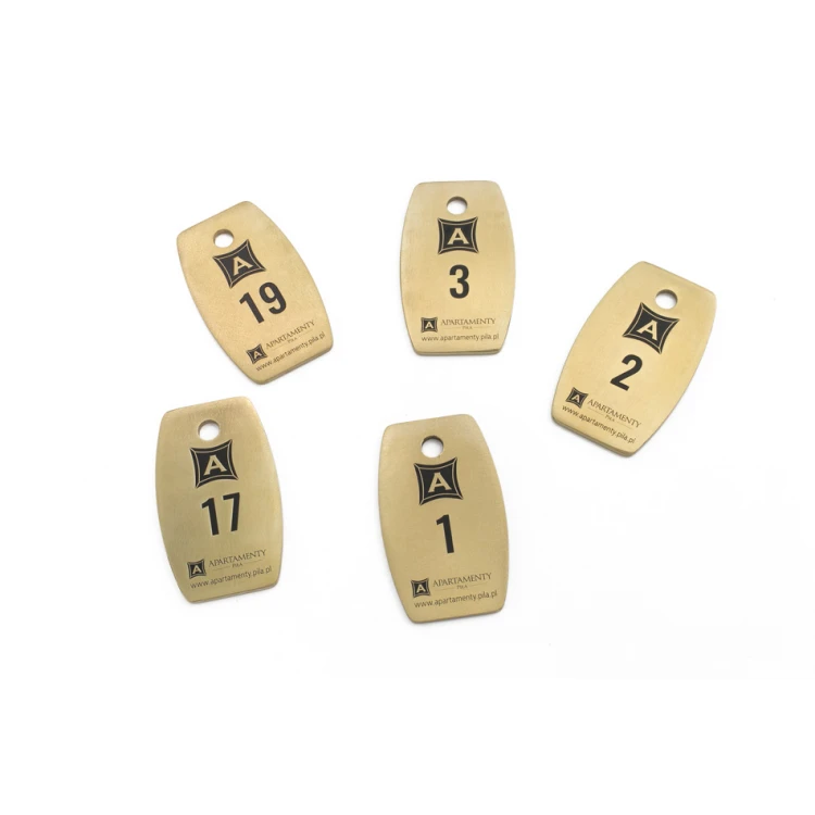 Brelok hotelowy - Alfie Gold wym. 75x45mm - BMZ008
