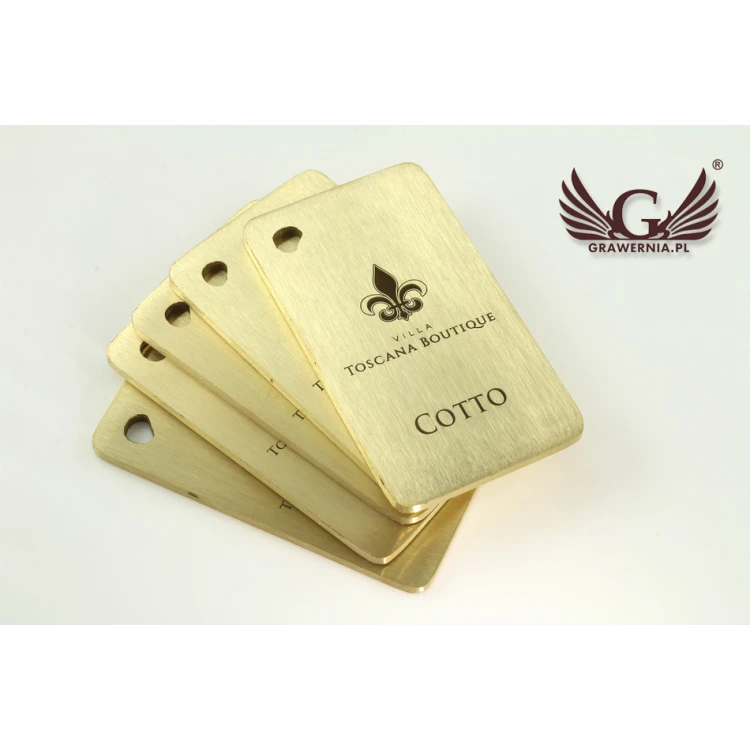 Brelok hotelowy -  Gold Sunshine Brush 70x40mm - BMZ004