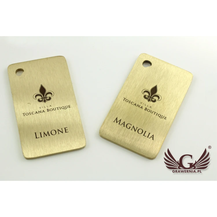 Brelok hotelowy -  Gold Sunshine Brush 70x40mm - BMZ004